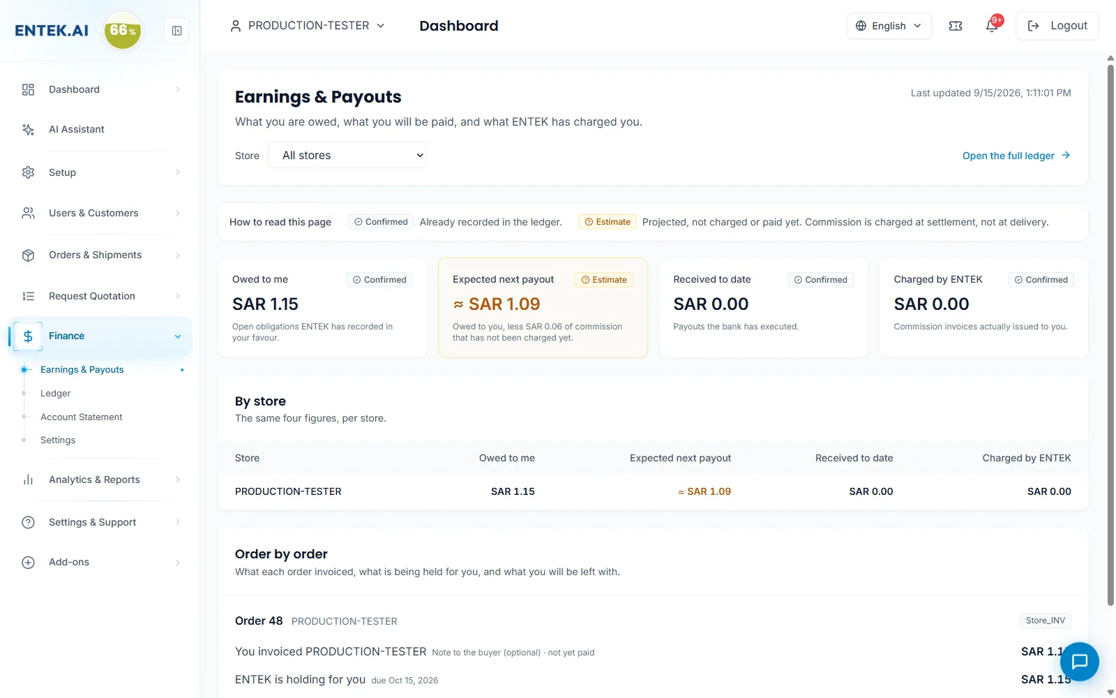 Earnings and payouts