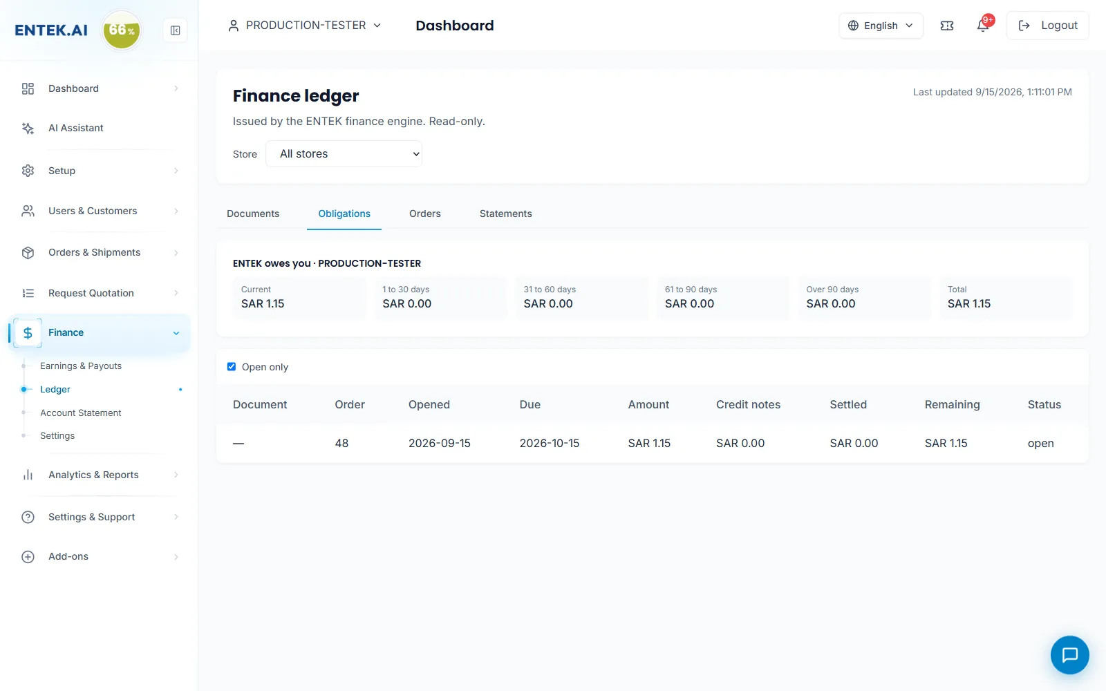 The finance ledger